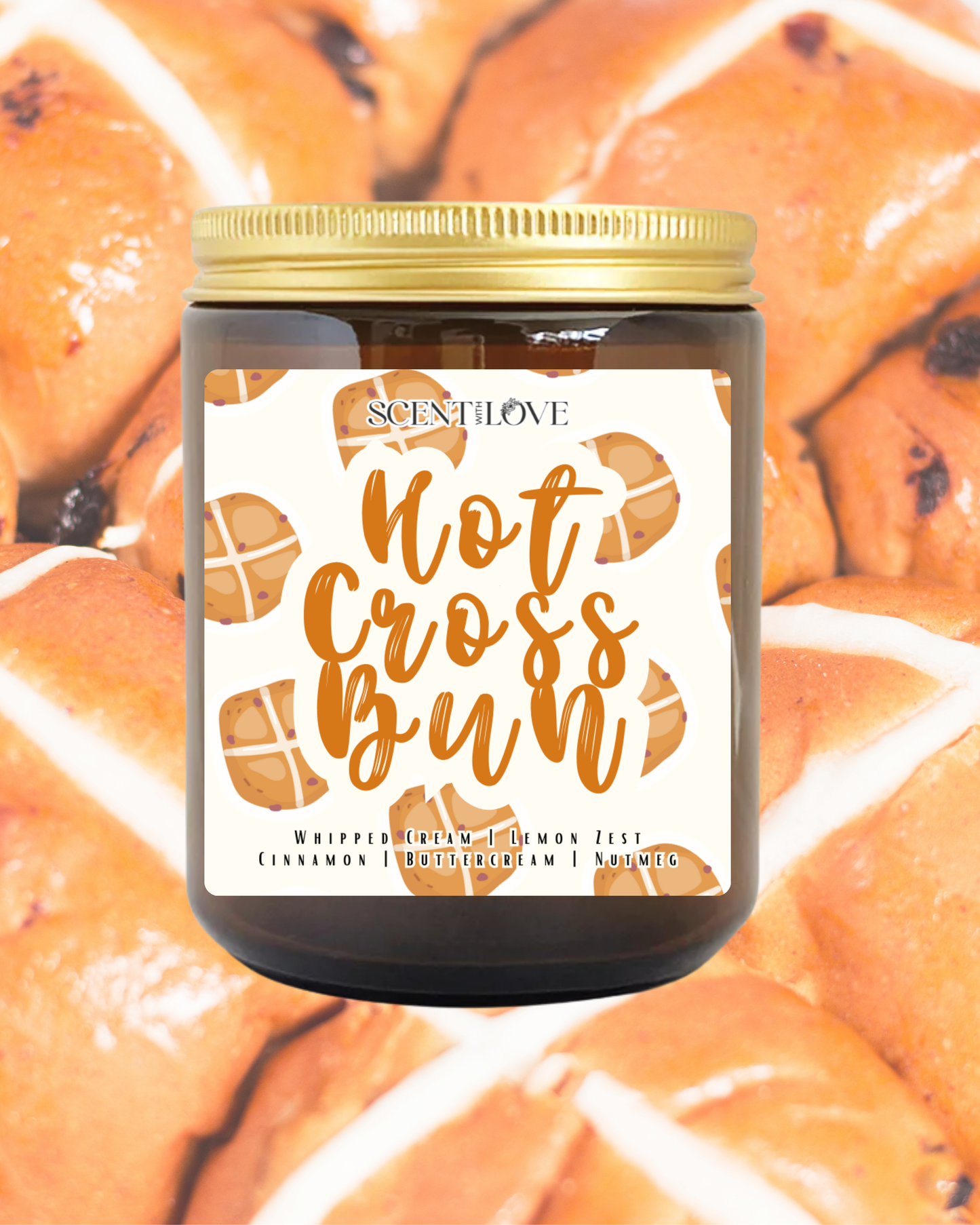 Hot Cross Bun Candle